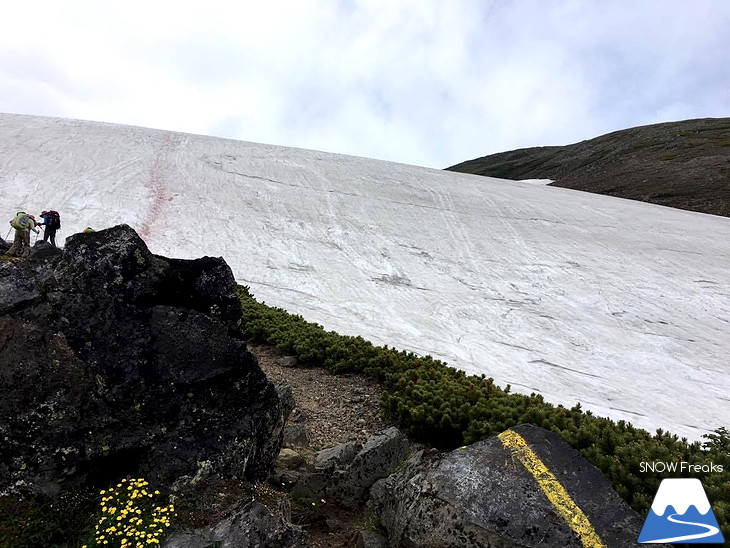 7月でも滑れる！大雪山黒岳～北鎮岳、残雪スノーボード滑走♪